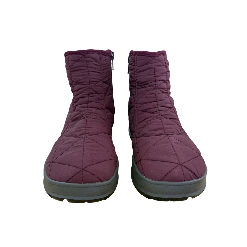 Bogs Snowday Low Boots Size 7 Burgundy Quilted Waterproof Winter Insulated Gorp
